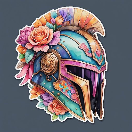 Vibrant Spartan Helmet Sticker Design Vibrant Spartan Helmet Sticker Design