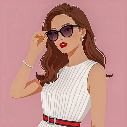 Stylish Woman in Sunglasses Illustration
