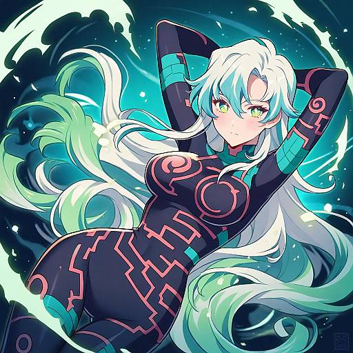 Illustration of Antispiral nia, tengen toppa gurren lagann in the style of Nightcat