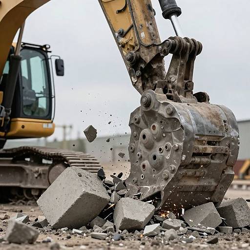 Abrissbagger Claw Crushing Concrete