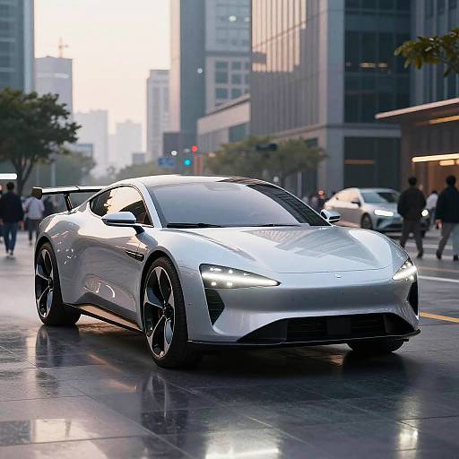 Sleek Silver Autonomous Delivery Drone