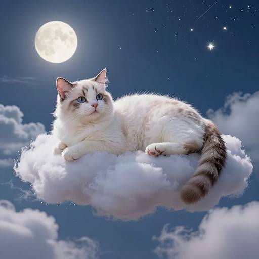 Majestic Cat Amid Celestial Clouds