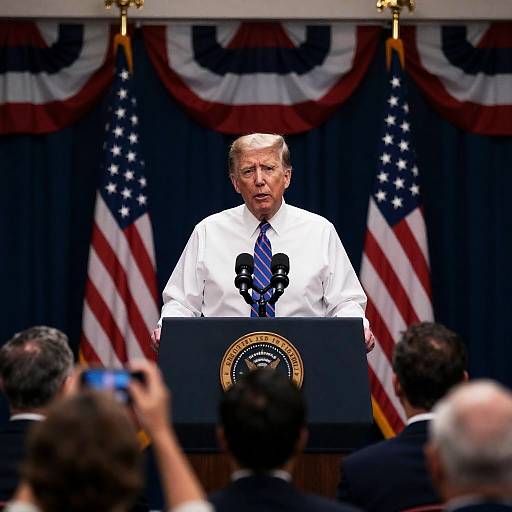 Politician Addressing Audience at Podium