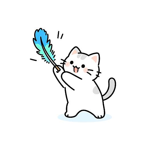 Playful Kitten Line Art Illustration