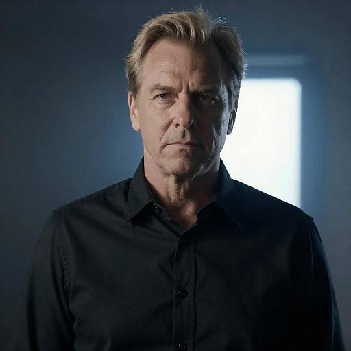 Moody Backlit Portrait of Middle-Aged Man