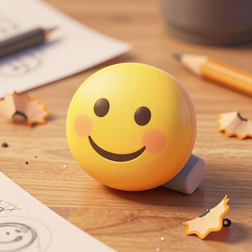 Hyper-Realistic Eraser Emoji Close-Up