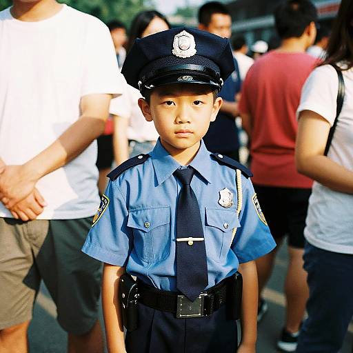 Young Boy in Police Officer Costume
