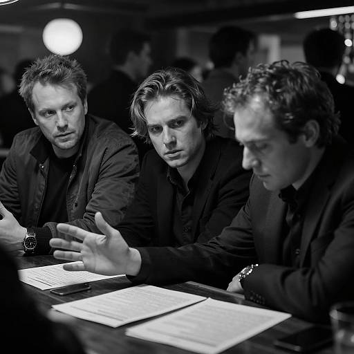 Intense Bar Scene in Black and White