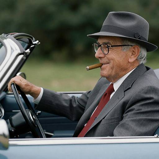 Vintage Man in Pinstripe Suit Smiling