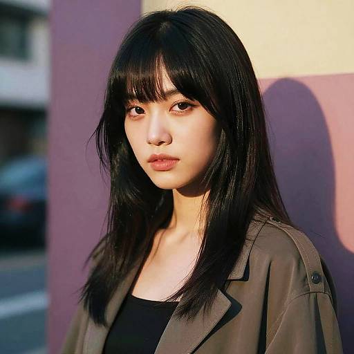 Confident Woman with Stylish Bangs