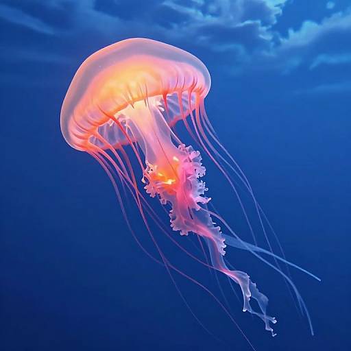 Ethereal Jellyfish in Celestial Sky