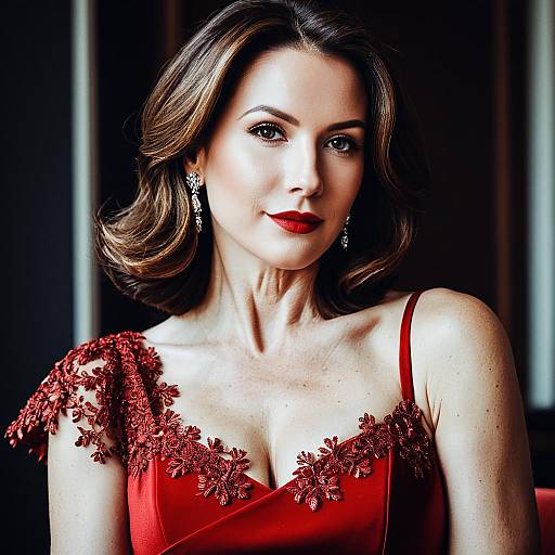 Editorial Macro: 41-Year-Old Woman in Red