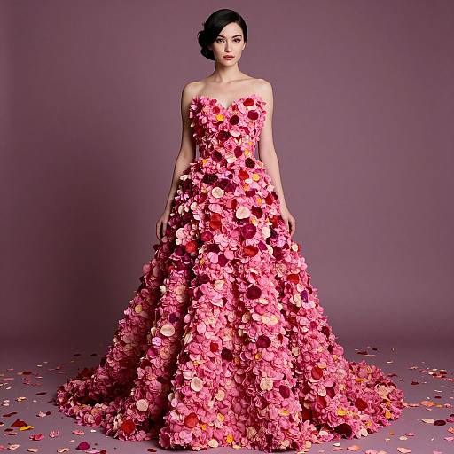 Elegant Floral Gown Dreamscape