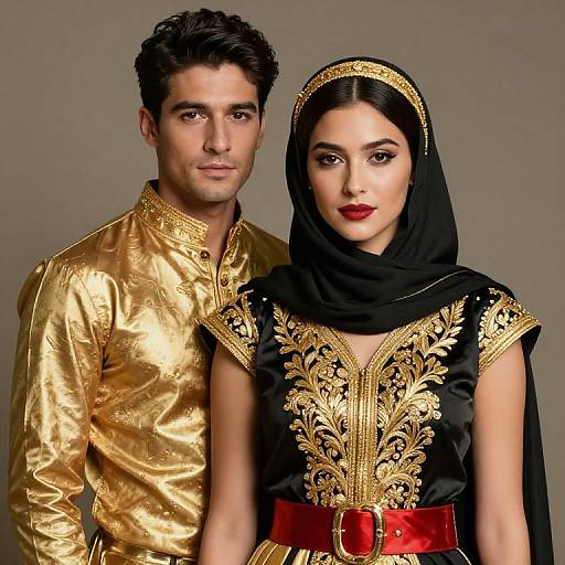 Elegant Gold and Black Outfit