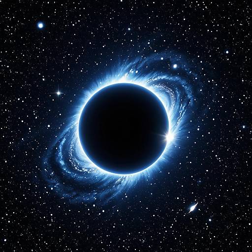 Celestial Black Hole with Nebula Clouds