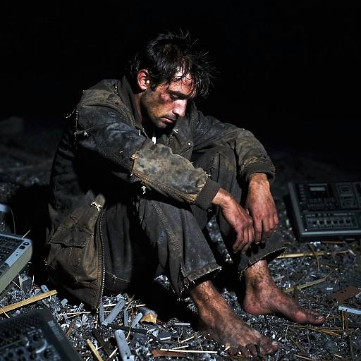 Dark Synth Homeless Melancholy Scene