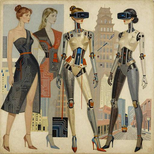 Vintage Futuristic Cyborg Couture Art