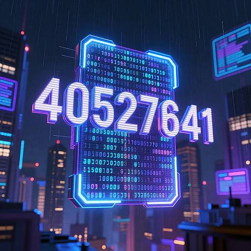 Neon Futuristic Code in Cyberpunk City
