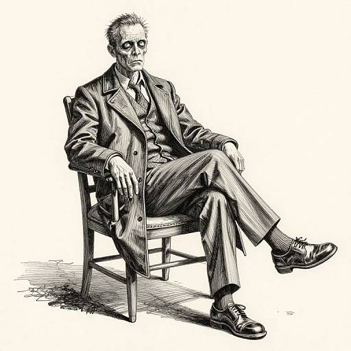 Zombie Franklin Pierce Sitting Elegantly