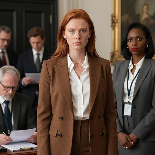 Business Women in Dimly Lit Office