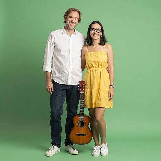Happy Couple with Acoustic Guitar