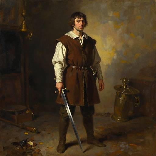 Humorous Man in Medieval Costume