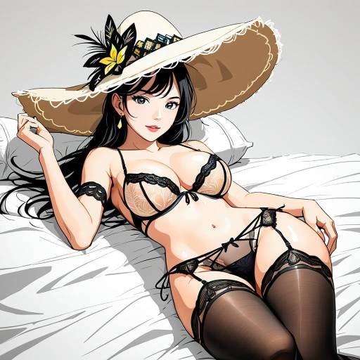 Exotic Cowgirl in Lingerie Pose