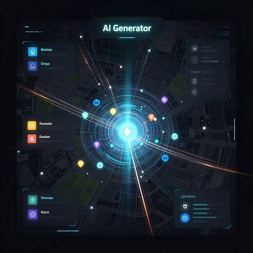 Cyberpunk AI Digital Map Interface