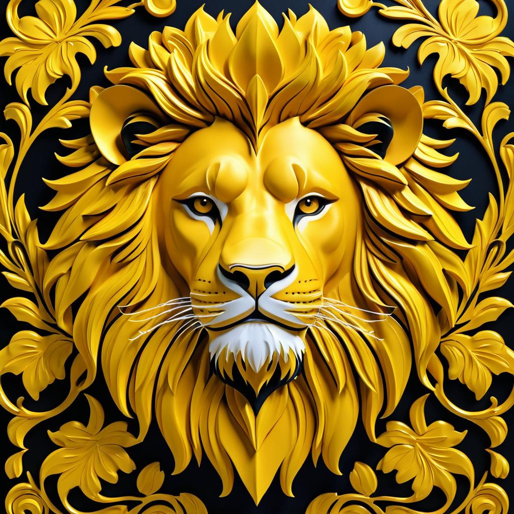 Regal Golden Lion Portrait in Detail