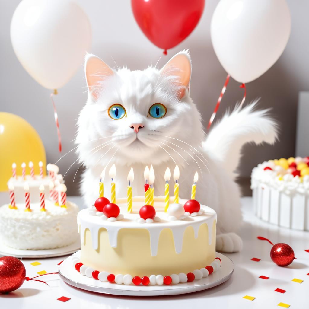 White Cat's Festive Birthday Celebration