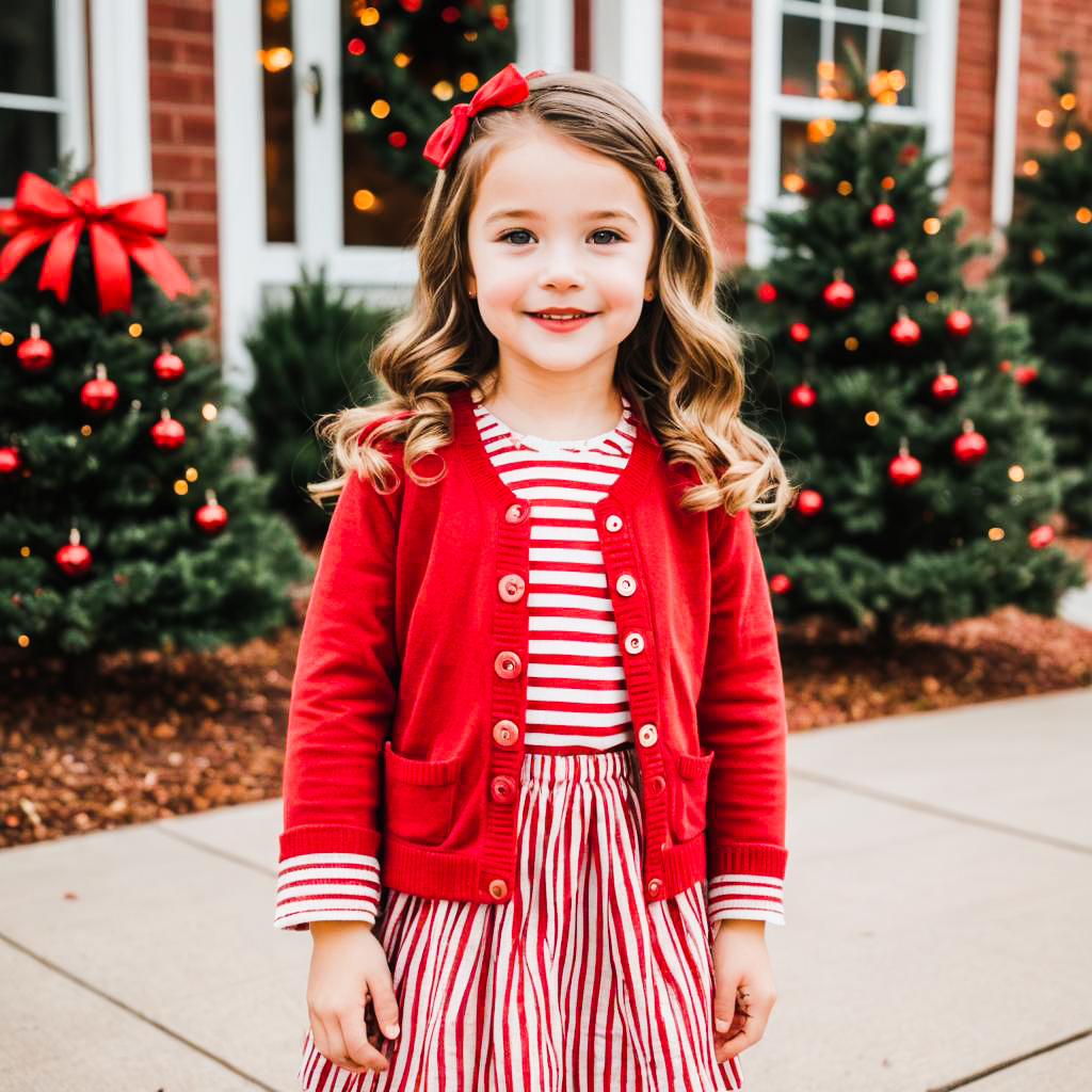 Festive Cheer: A Stylish Holiday Girl