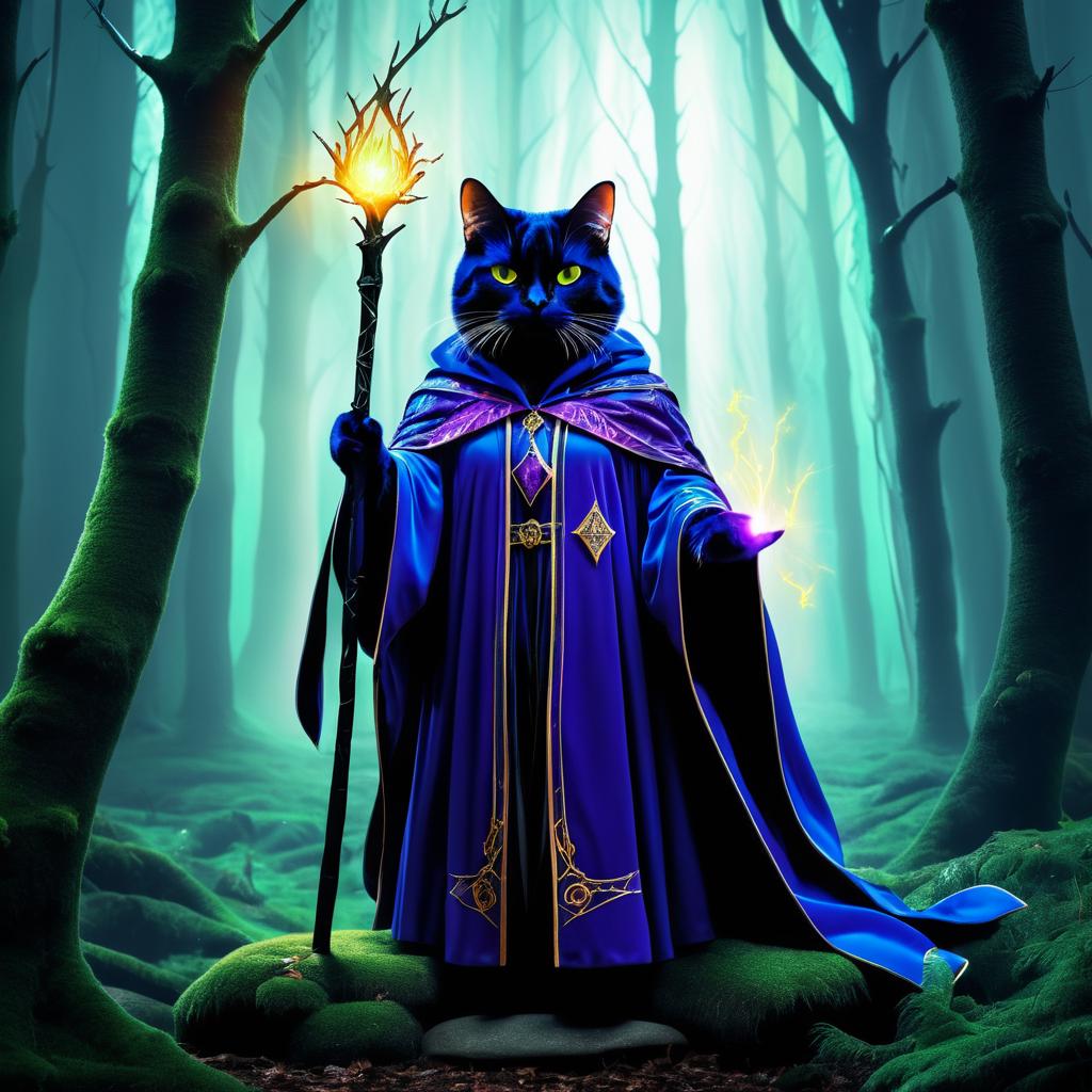 Wizard Cat in Enchanted Warzone Forest