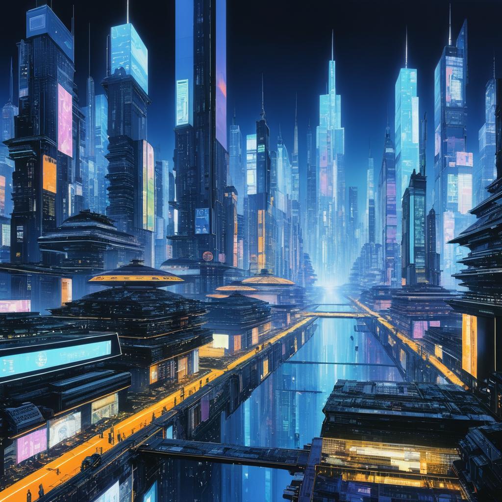 Futuristic Cyberpunk Cityscape Artwork