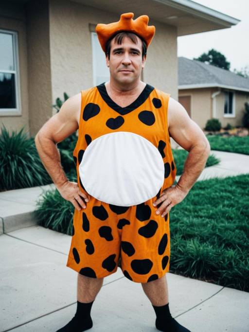 Humorous Fred Flintstone Cosplay Portrait