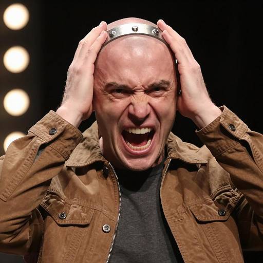 Intense Portrait of a Bald Man