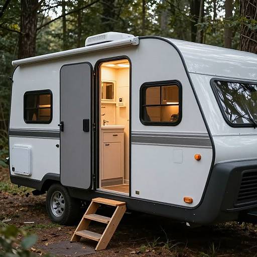 Cozy Modern Travel Trailer in Forest