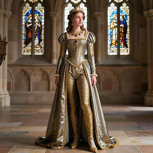 Elegant Medieval Court Lady Scene