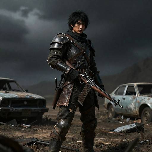 Post-Apocalyptic Survivor in Wasteland
