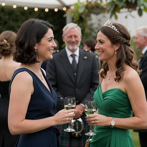 Elegant Social Gathering Under String Lights