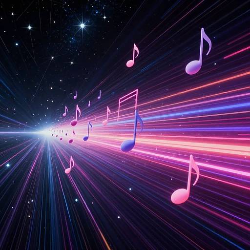 Hyperspace Musical Notes Explosion