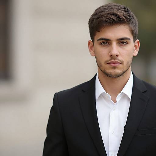 Realistic Male in Black Formal Attire