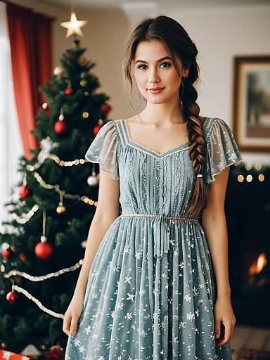 Flowy Christmas Party Dress Portrait