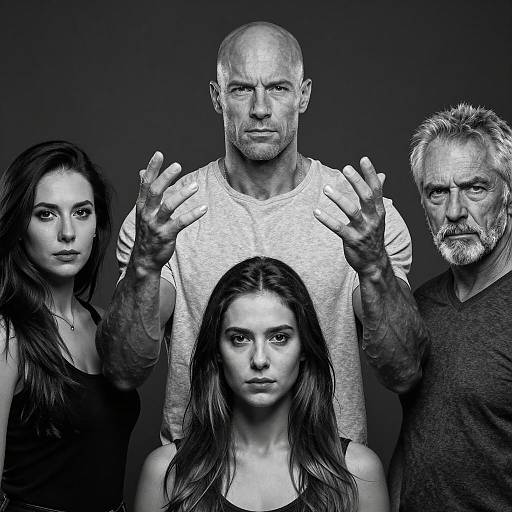 Black and White Portrait of Four Adults