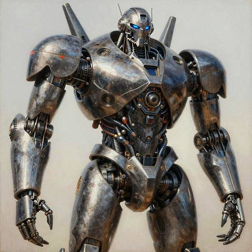 Intricate Biomechanical Steel Monster Artwork