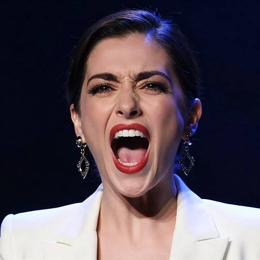 Dramatic Portrait of a Screaming Woman