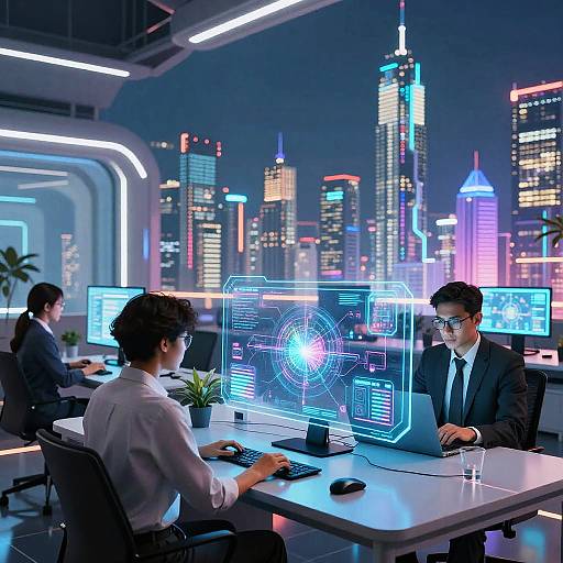 Futuristic Collaborative Office Scene