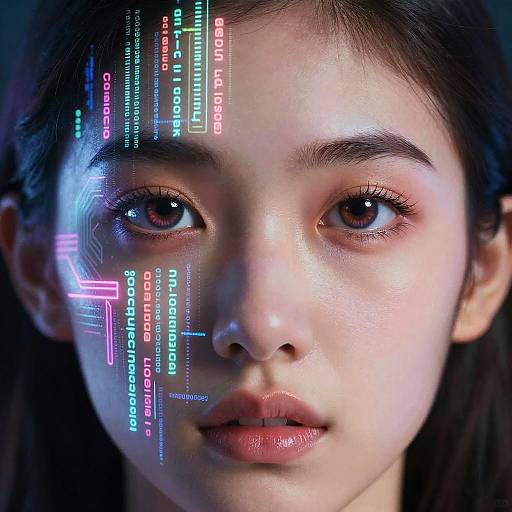 Human Eyes with Digital Code Fusion