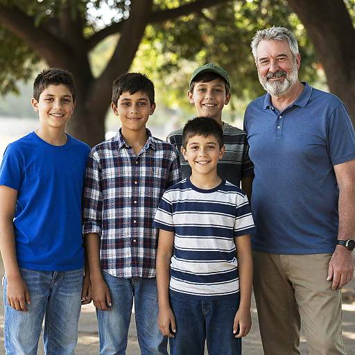 Cheerful Gathering of Five Outdoors