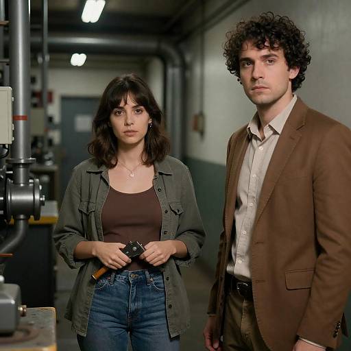 Industrial Duo in Focused Ambiance