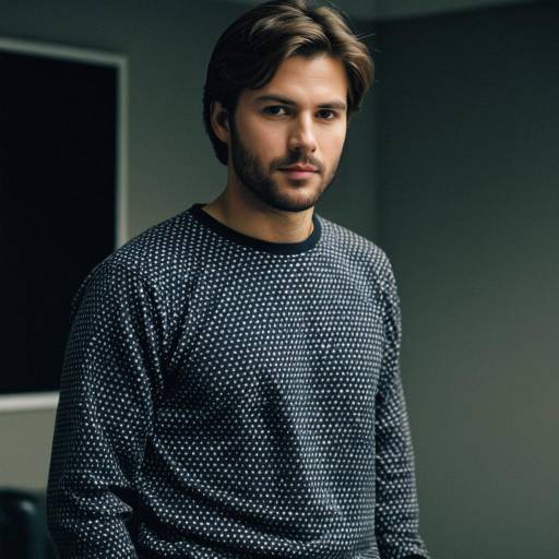 Portrait of Young Man in Patterned Shirt